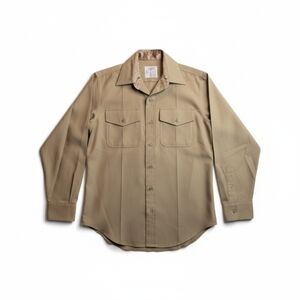 Creighton USMC Approved Wool Blend Military Dress Shirt - Tan 16 34